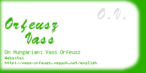 orfeusz vass business card
